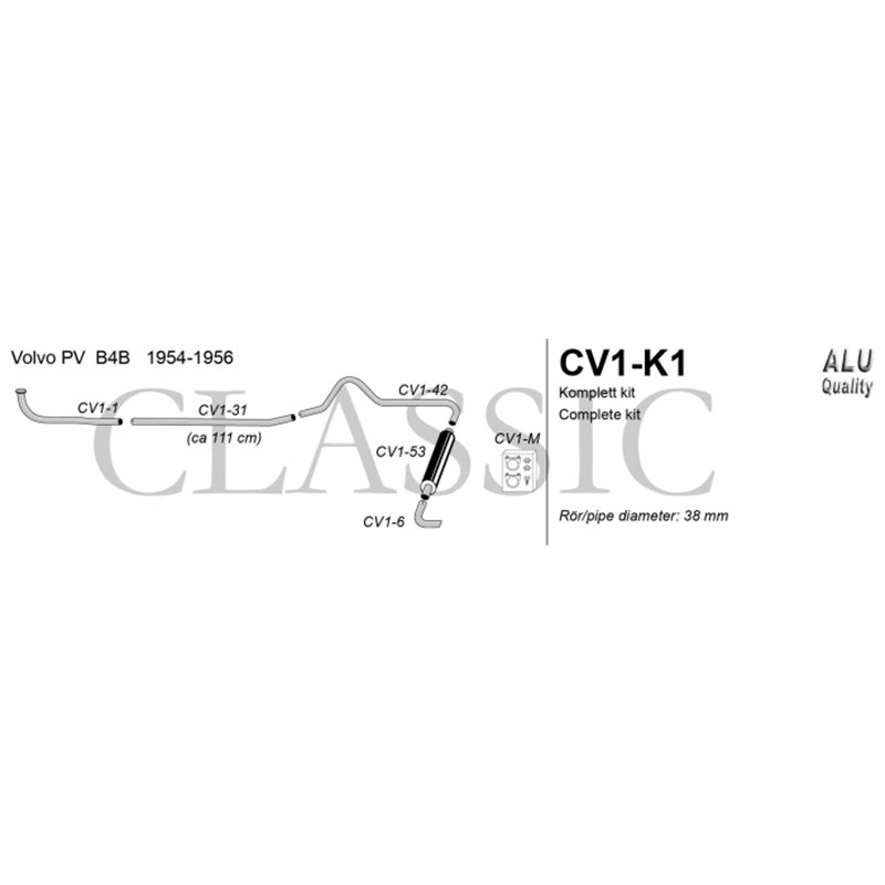 Classic system VOLVO PV B4B 47-53 Classic system VOLVO PV B4B 47-53