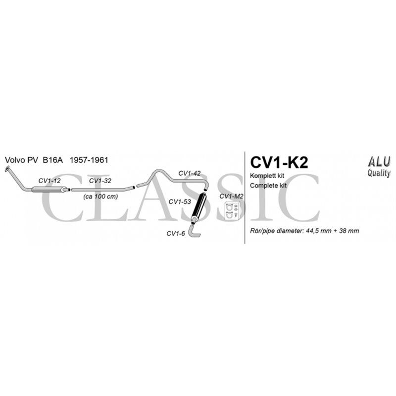 Classic system VOLVO PV B18 62-66 Classic system VOLVO PV B18 62-66