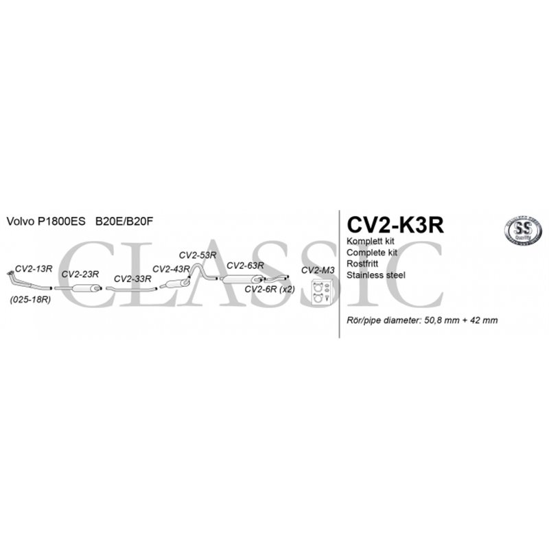 Classic system VOLVO P1800ES B20E/B20F Classic system VOLVO P1800ES B20E/B20F