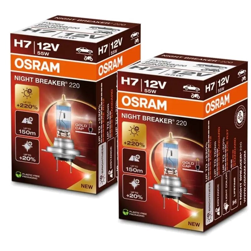 H7 OSRAM 12V NIGHT BREAKER +220% - 2-Pack